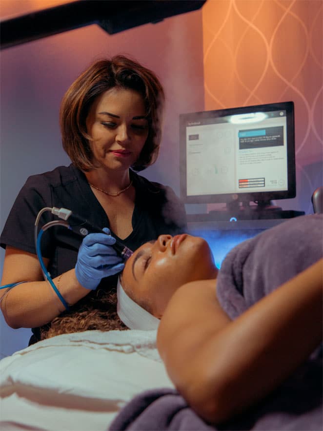  HydraFacial treatment in progress at Infini Cosmetic