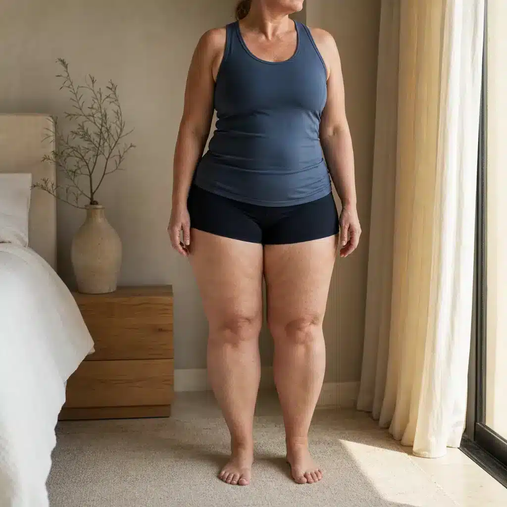 Disproportion between upper and lower body characteristic of lipedema